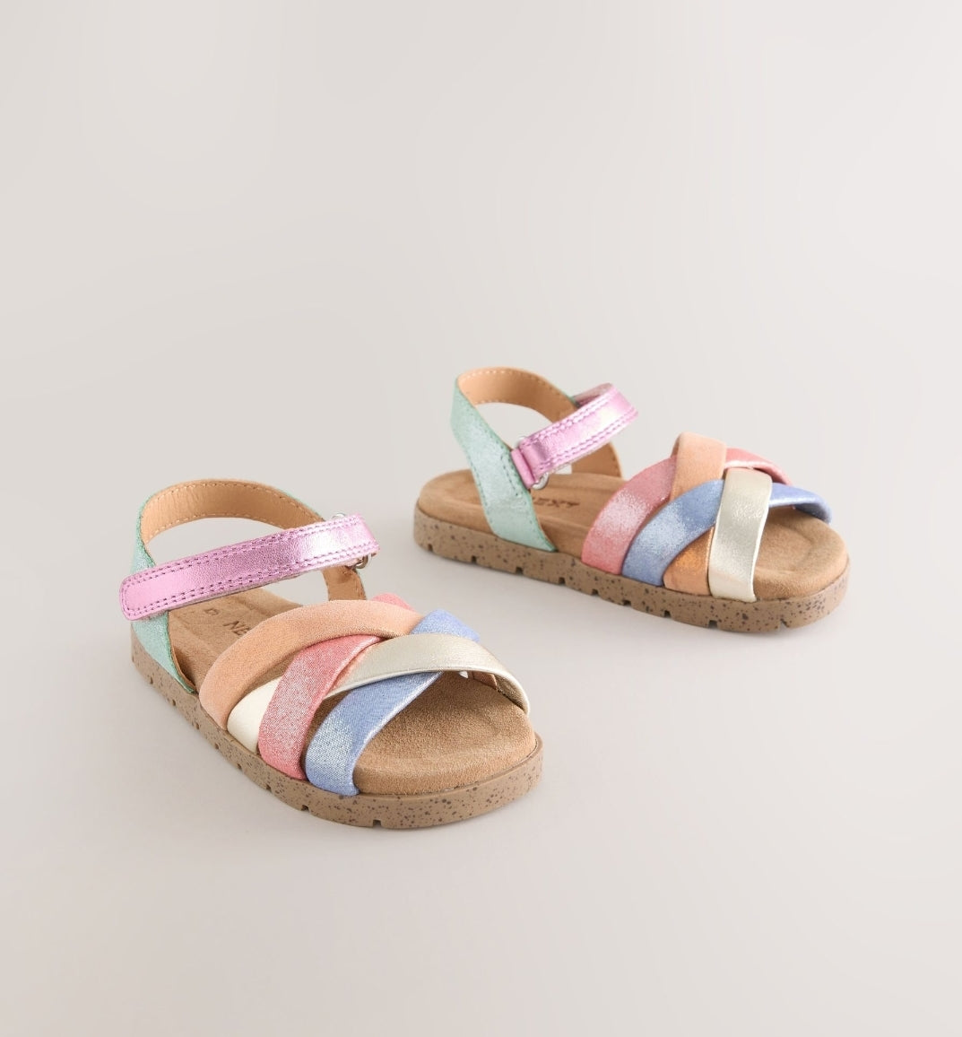 Multi Bright Leather Woven
Sandals with Touch Fastening