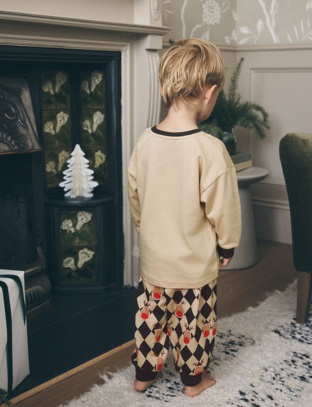 Oatmeal Rudolph Placement Christmas Pyjamas