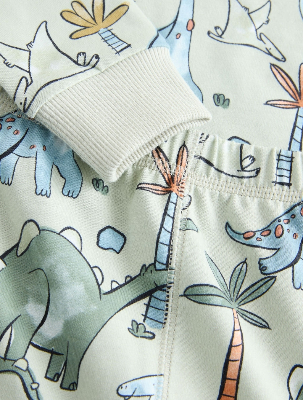 Green/Orange Dino Sketch Snuggle Pyjamas 3 Pack
