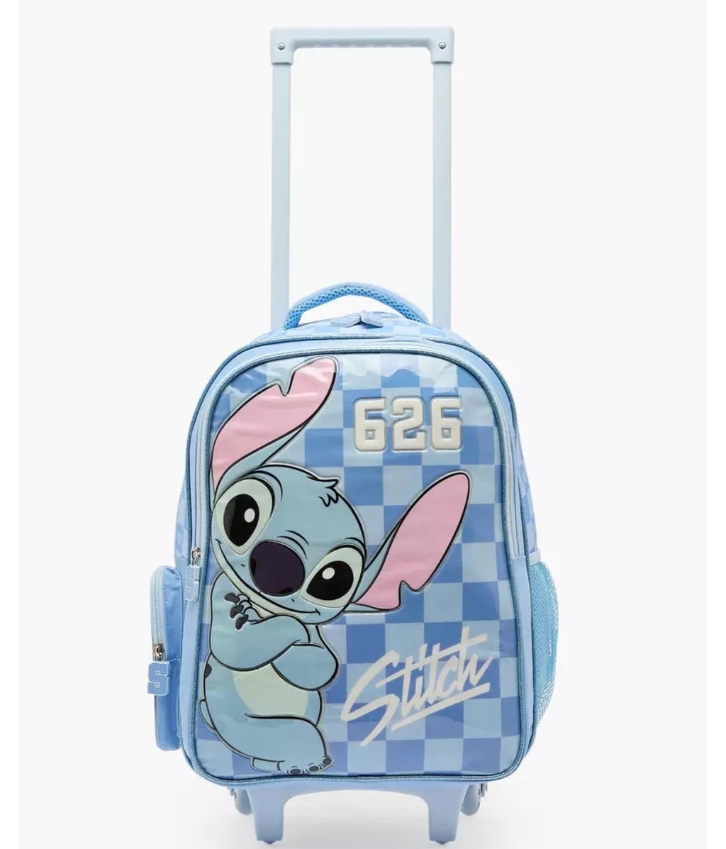 Disney Stitch Print 3-Piece School Trolley Bag Set 16 inches