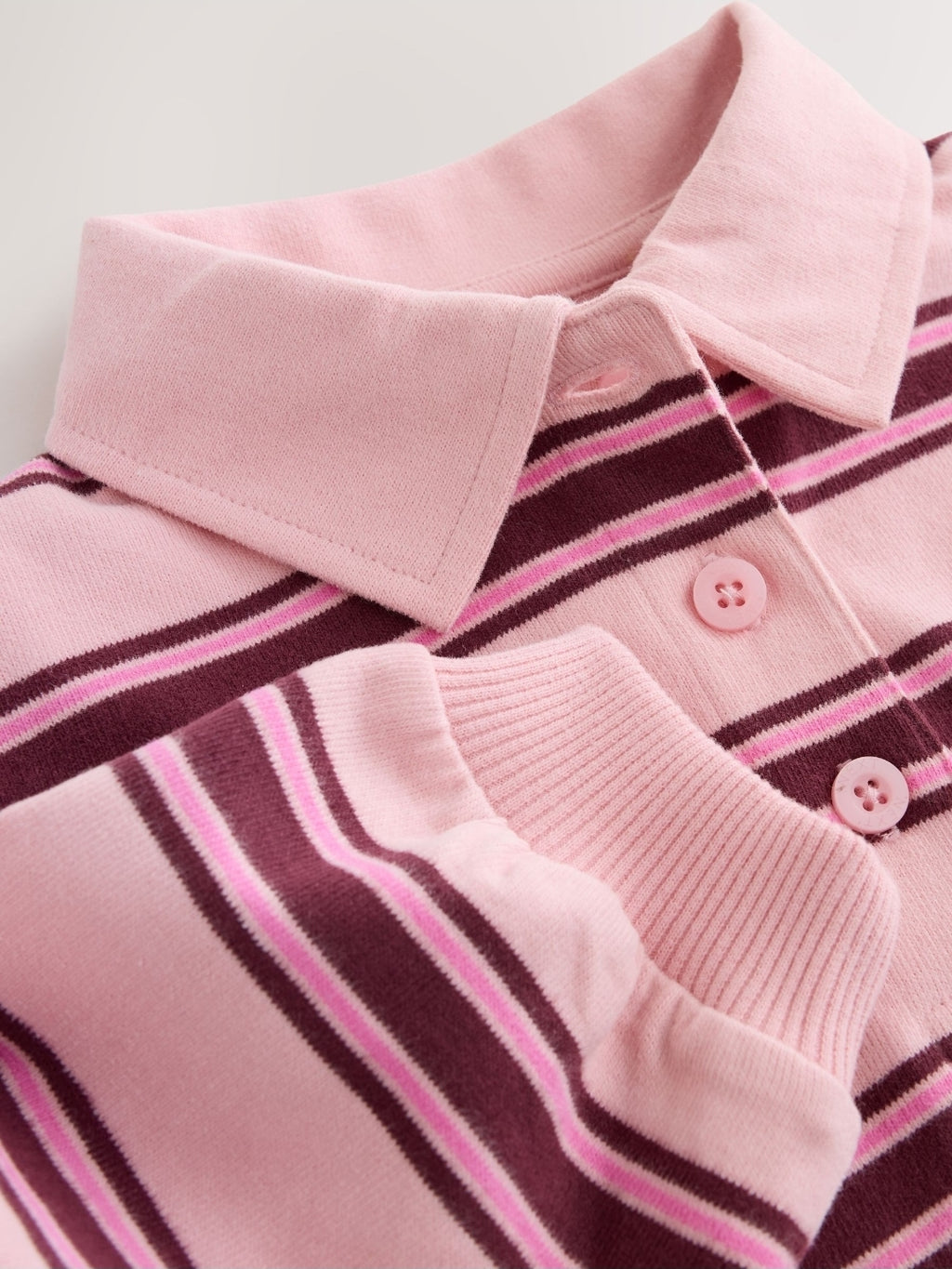 Pink Stripe Long Sleeve Rugby Sweat Dress