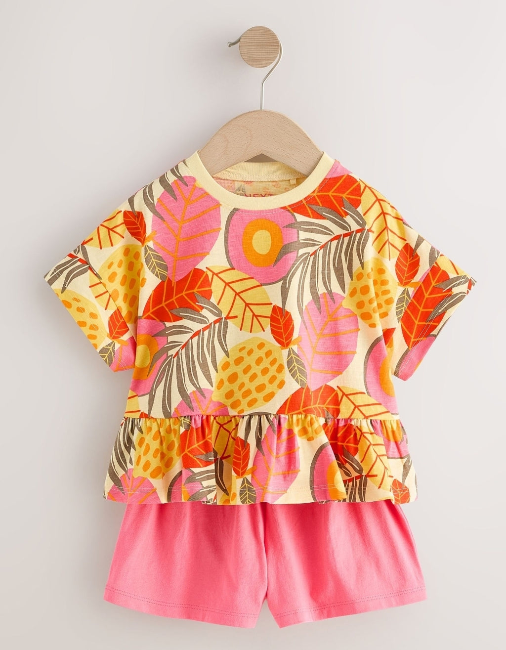 Pink Flowers Short Sleeve Top and
Shorts Set