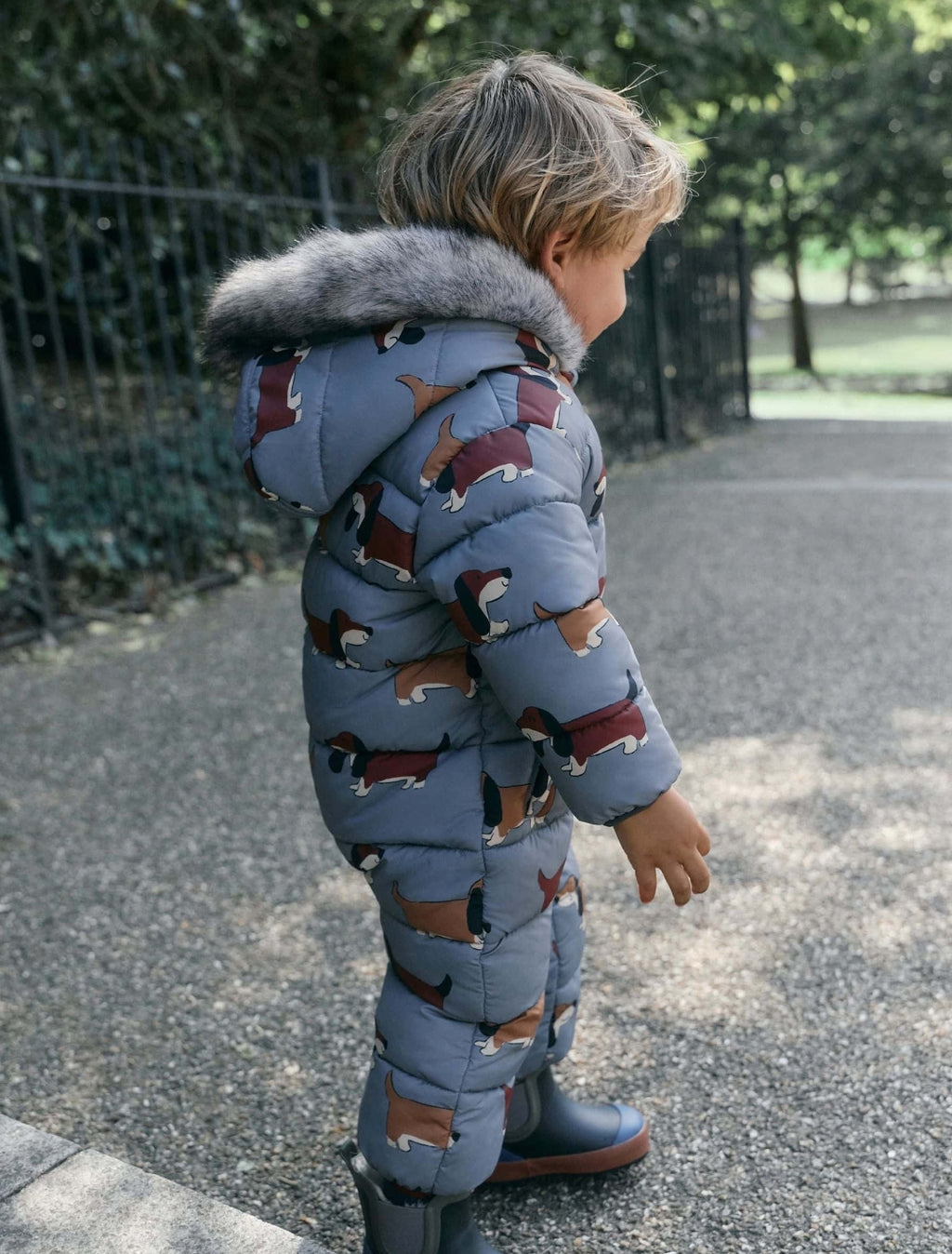 Dog Print Padded Snowsuit