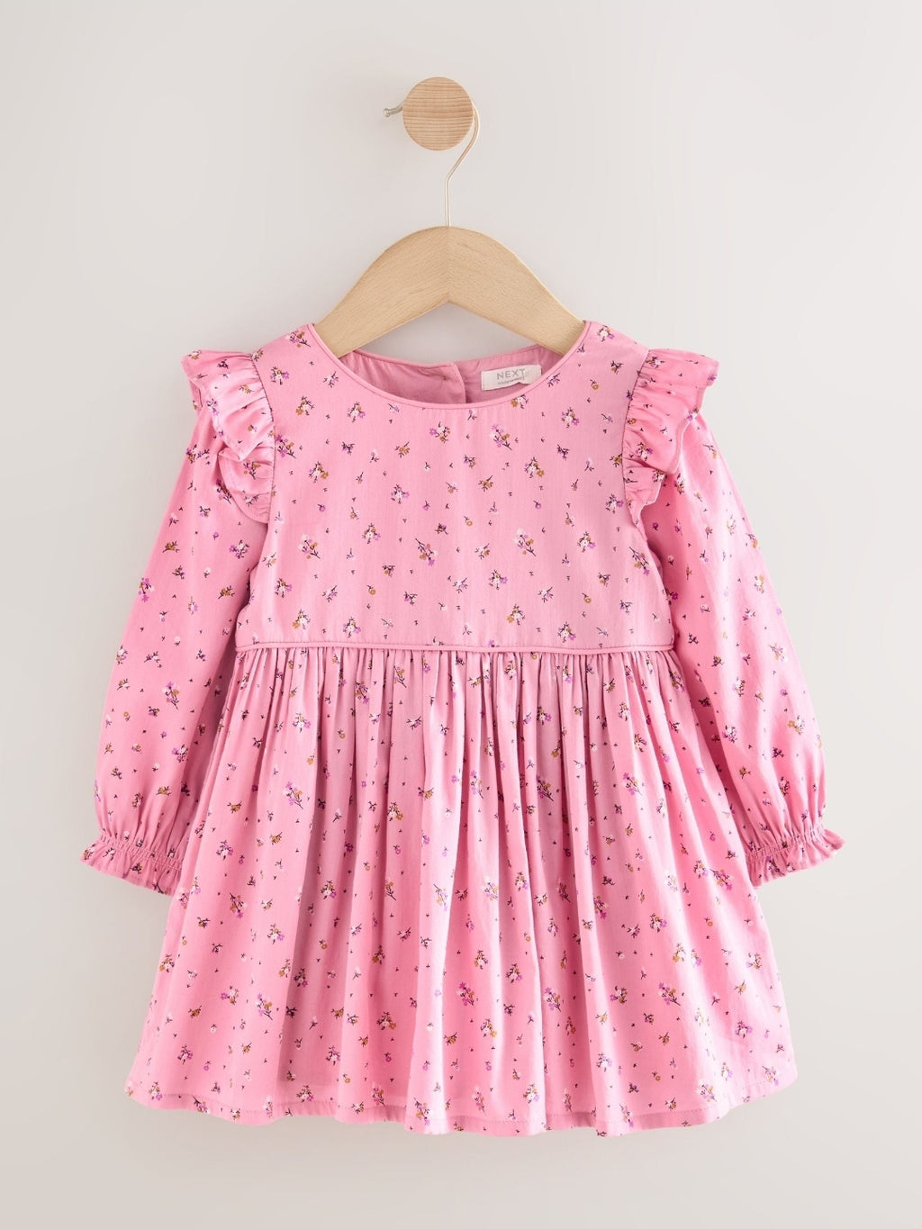 Pink Frill Long Sleeve Dress