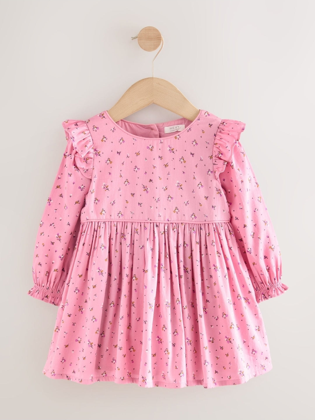 Pink Frill Long Sleeve Dress