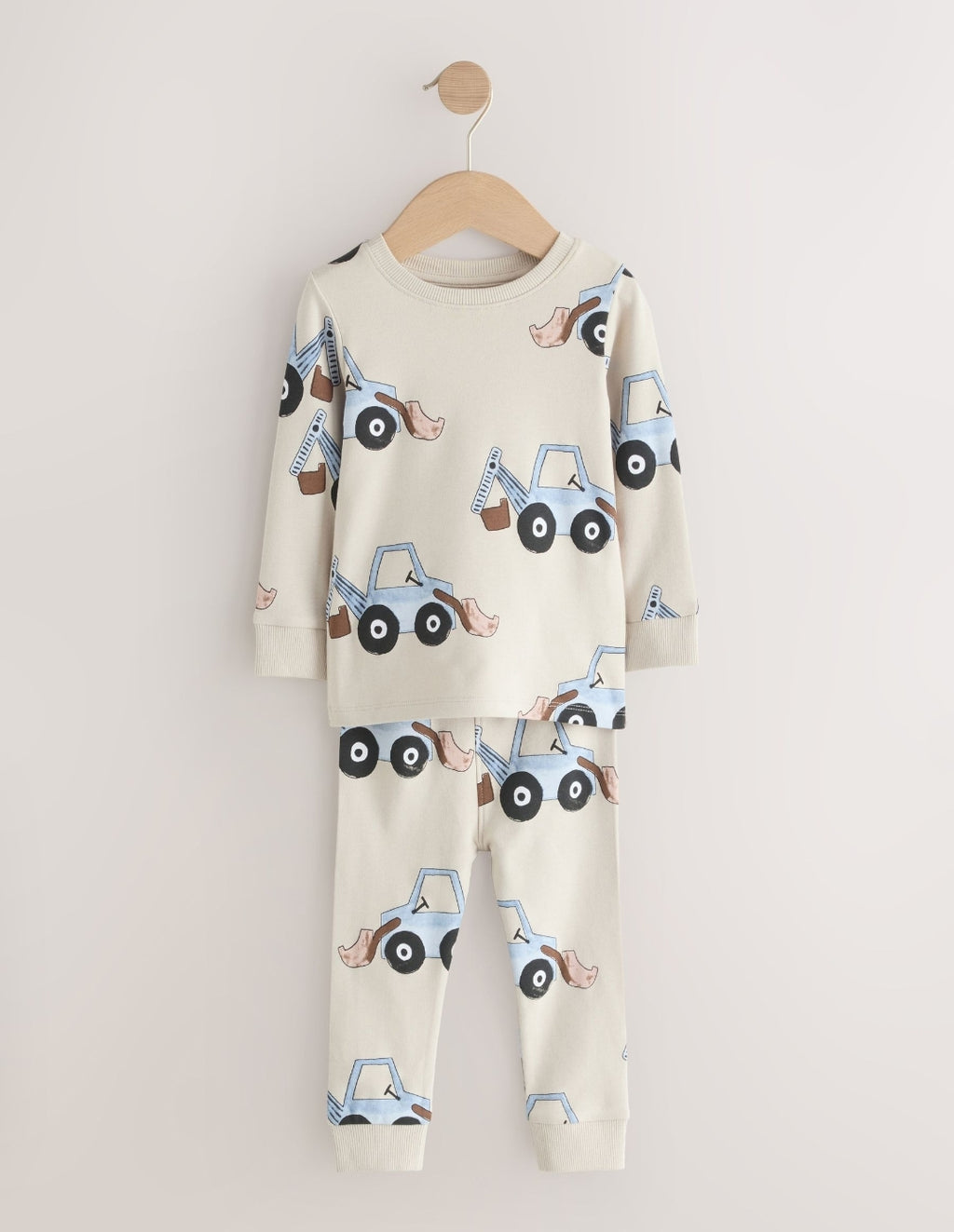 Blue/Ecru Digger Snuggle Pyjamas 3 Pack