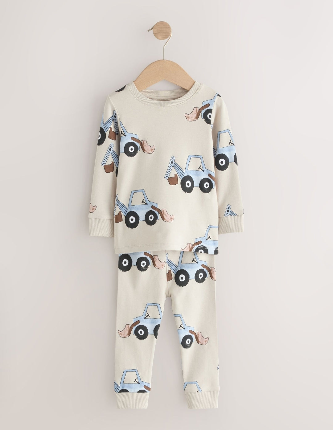 Blue/Ecru Digger Snuggle Pyjamas 3 Pack