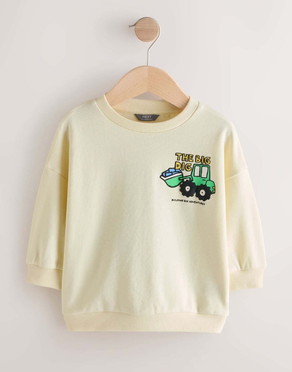 Buttermilk Yellow Digger Back Printed Crew Neck Sweat Top