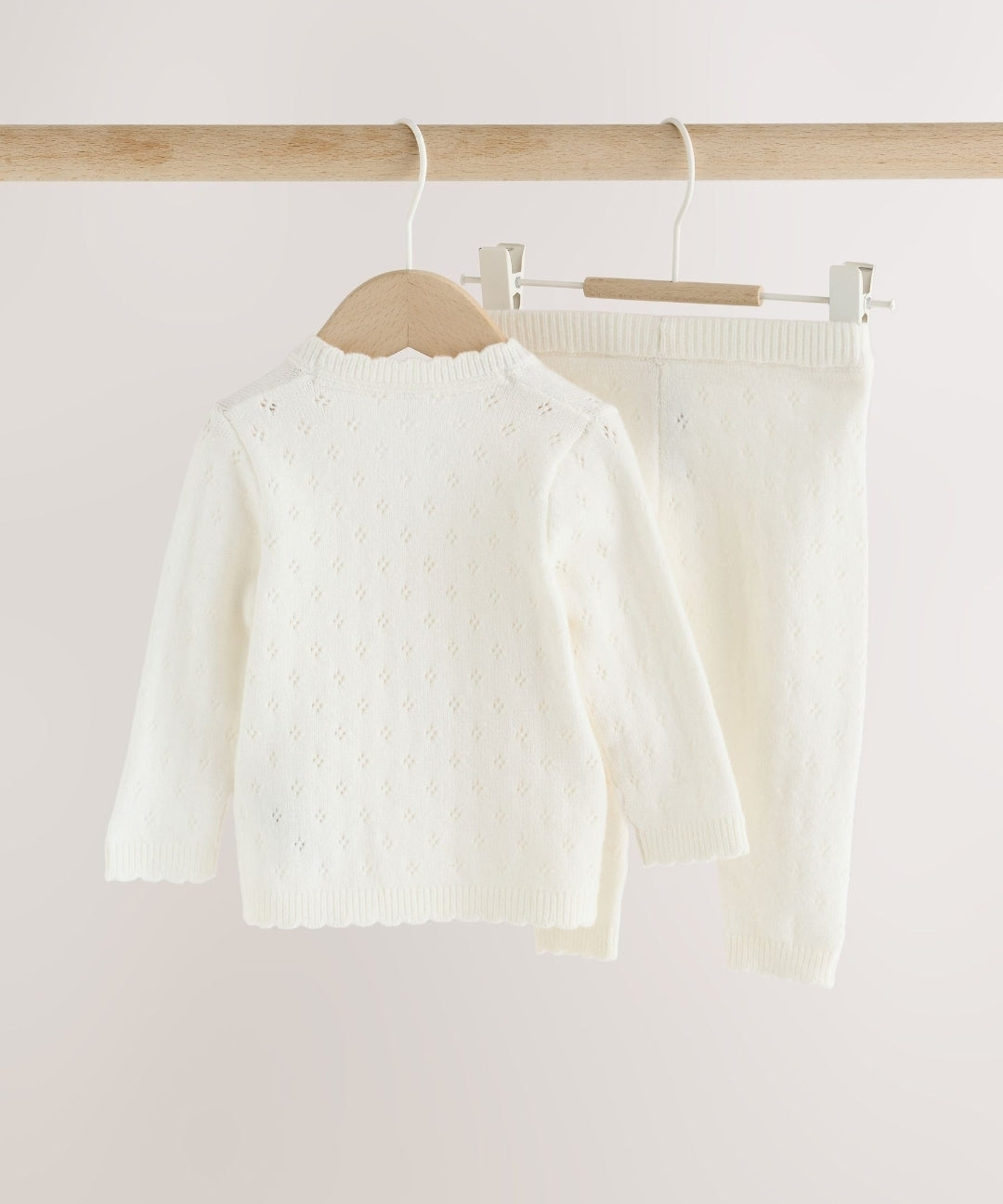 Ecru Cashmere Blend Knitted
Wrap Over Cardigan and Leggin
