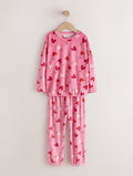 Pink/Red Heart Cosy Fleece Pyjamas