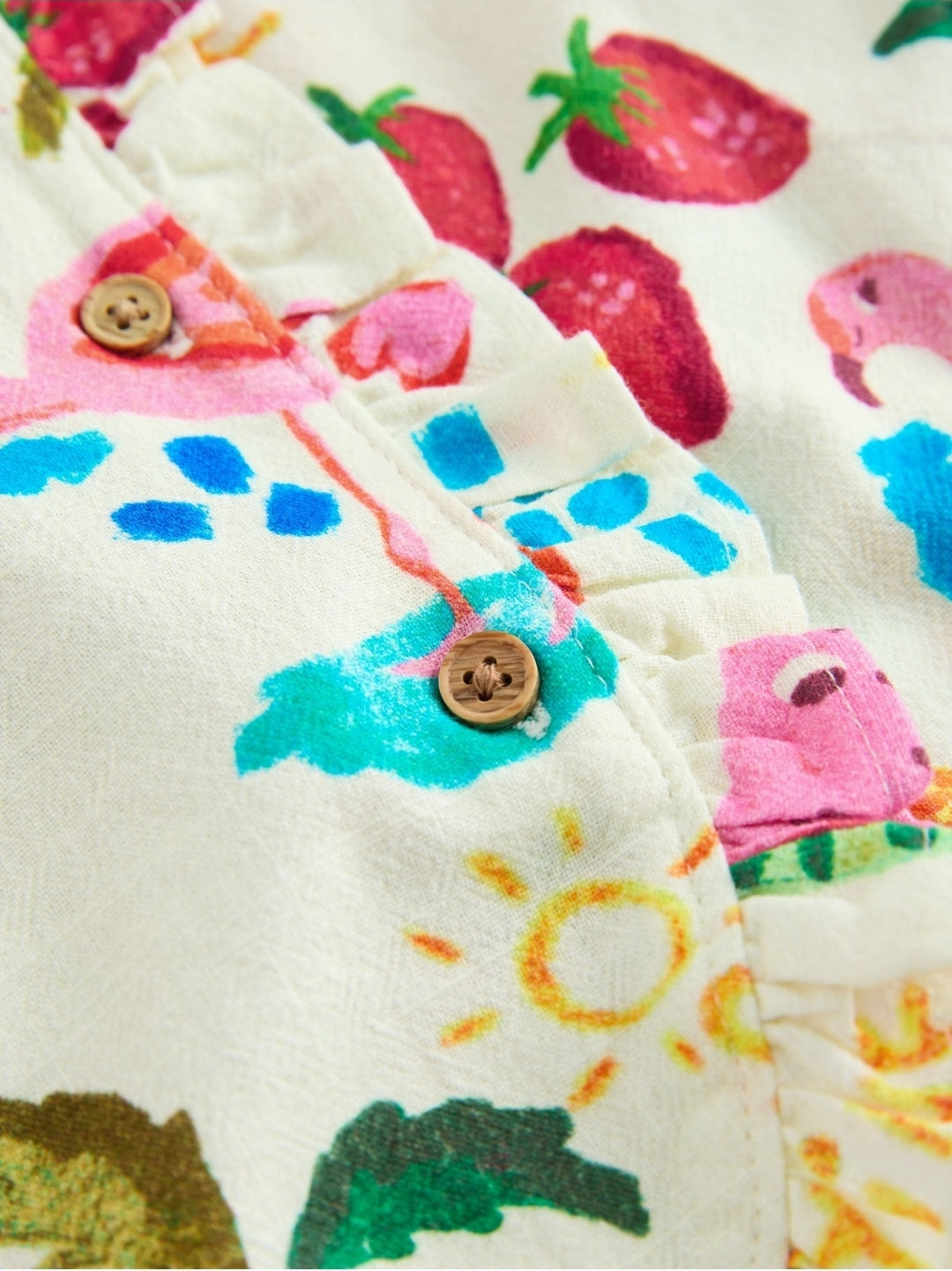 Bright Summer Tropical Print Top &Cuffed Trousers Set