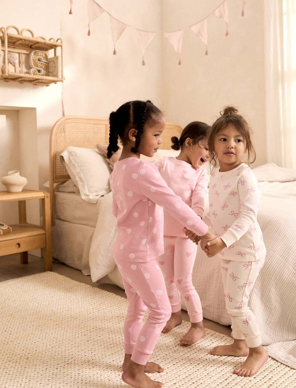Pink/White Snuggle Pyjamas 3 Pack