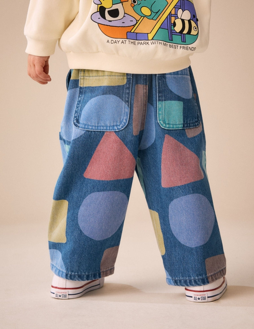 Mid Blue Shapes Wide Fit Jeans