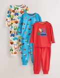 Blue/Orange All Over Transport Snuggle Pyjamas 3 Pack