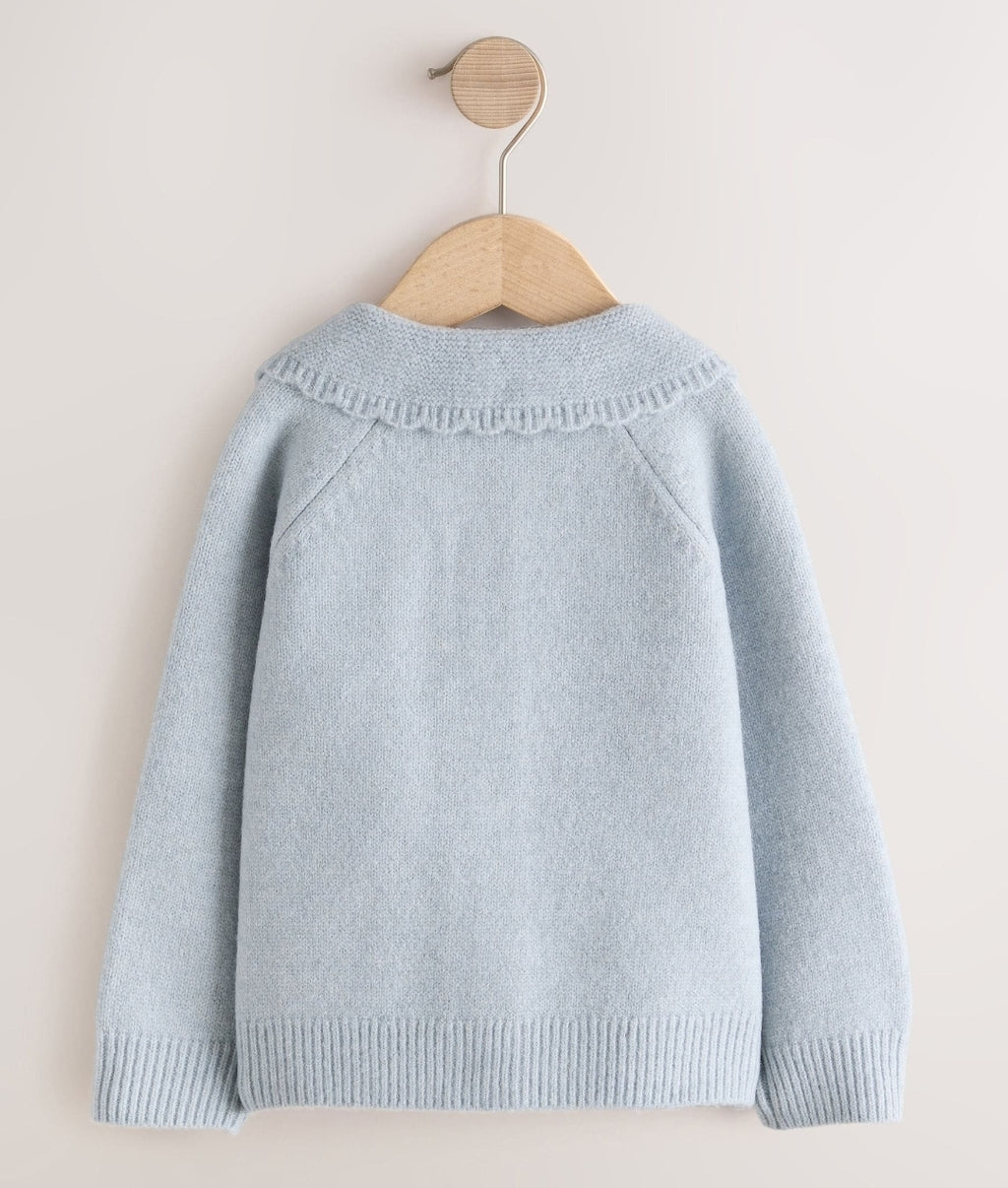 Blue Rabbit and Mouse Collar Cardigan