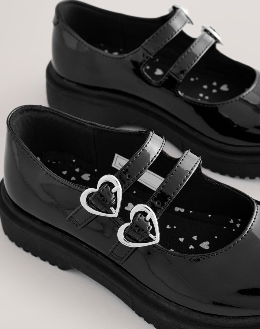 Black Patent School Chunky
Double Buckle Mary Jane Shoes