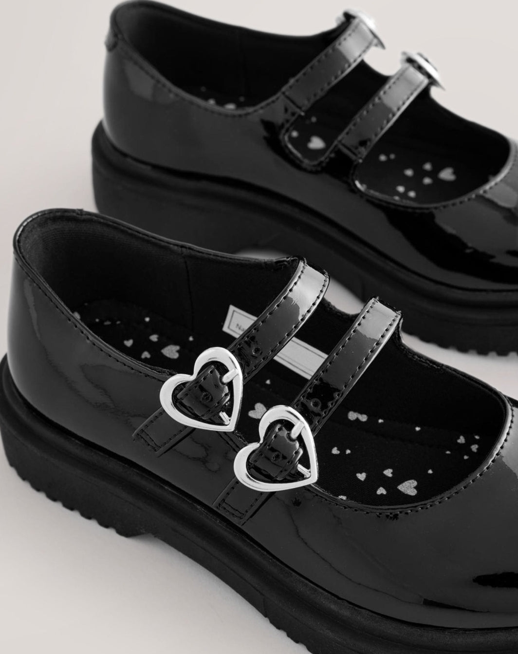 Black Patent School Chunky
Double Buckle Mary Jane Shoes