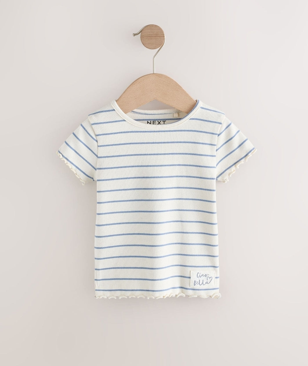 Blue Ribbed Short Sleeve Tops 5 Pack