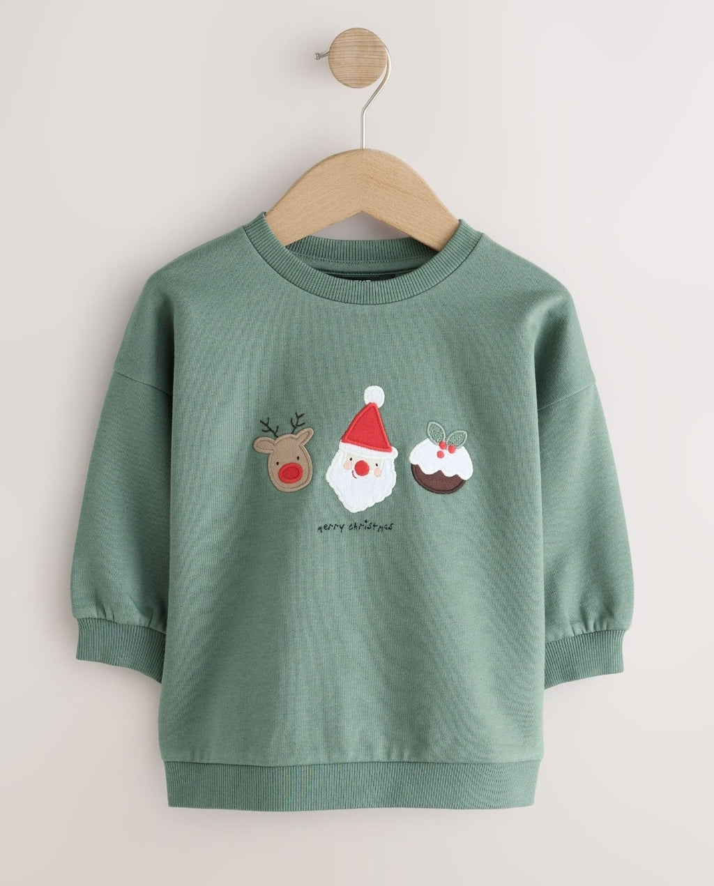 Sage Green Christmas Christmas Crew Neck Sweat Top