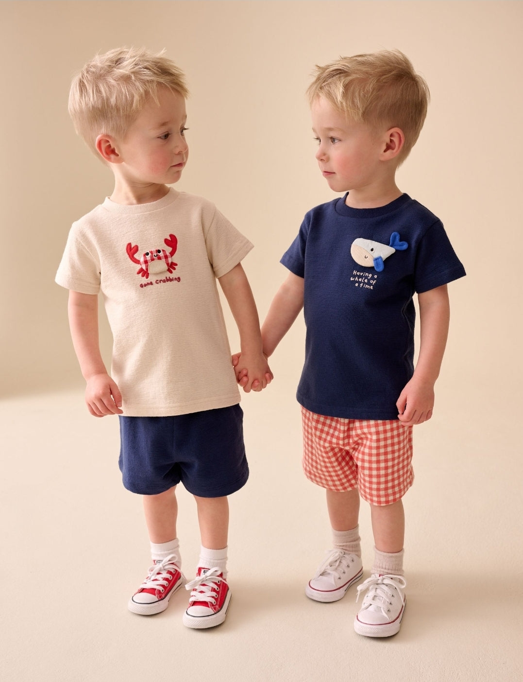 Navy/Cream Padded Sea Animals Short Sleeve T-Shirt and Shorts