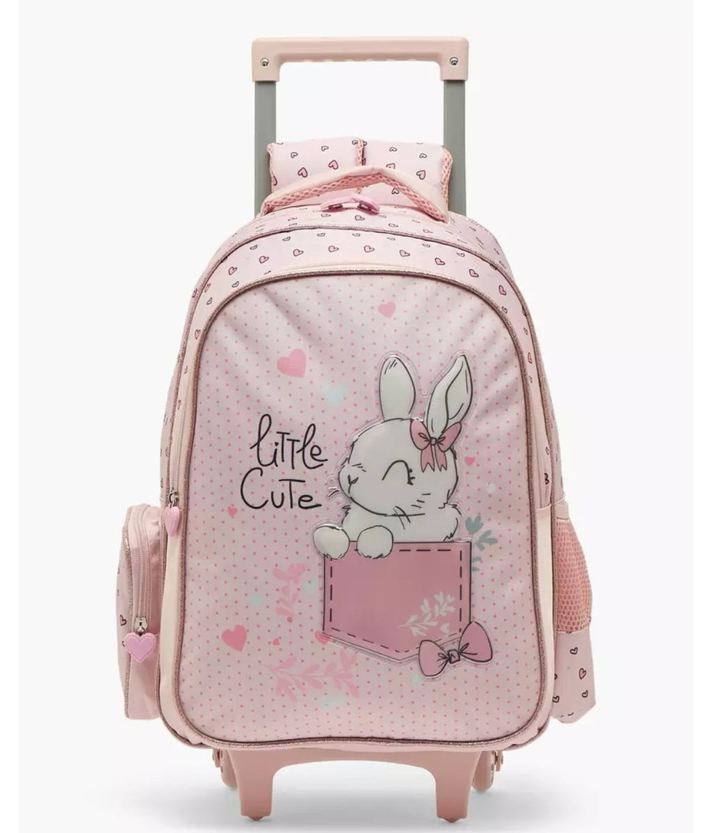 Rabbit Print 3-Piece School Trolley Bag Set 16 inches