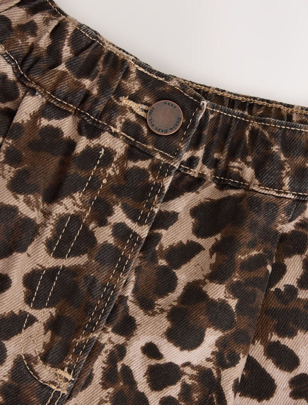 Animal Print Cargo Barrel Jeans