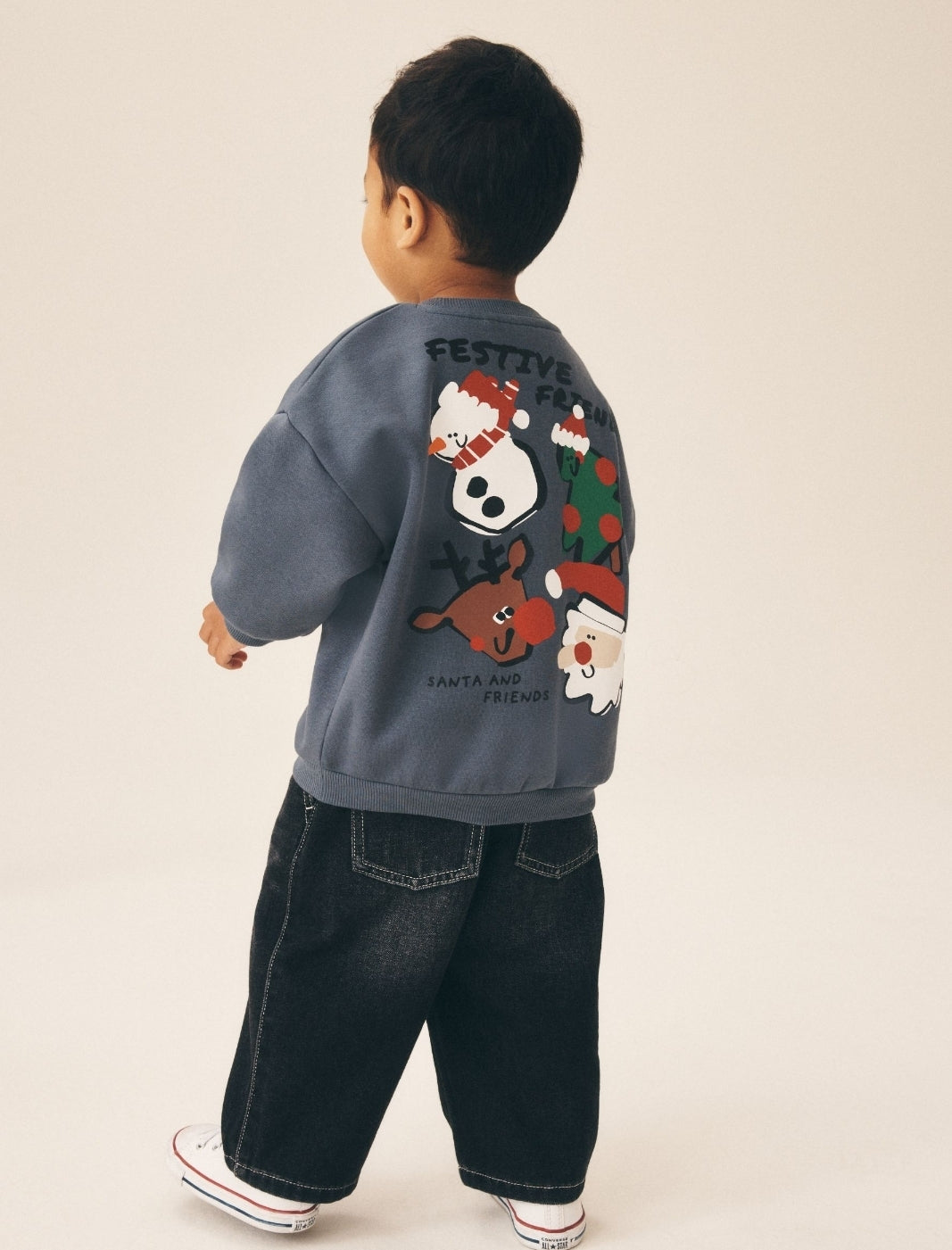 Graphite Grey Christmas Crew Neck Sweat Top