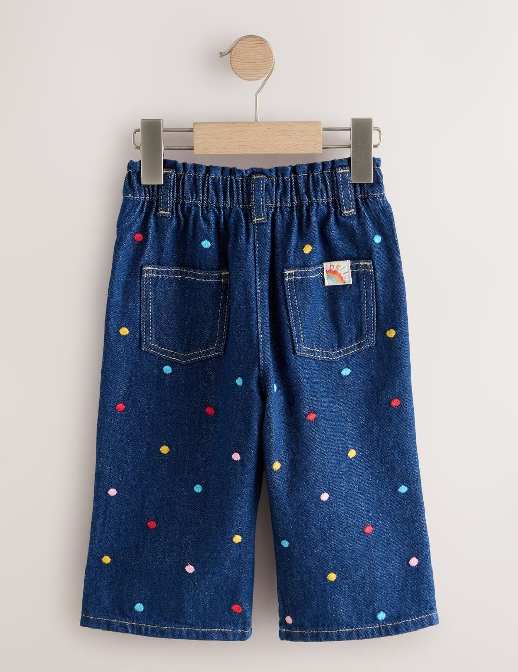 Embroidered Rainbow Spot Wide Leg
Jeans