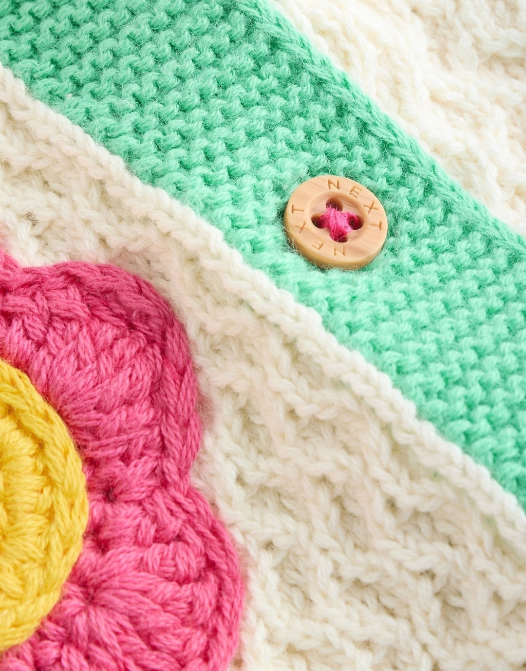 Multi Pastel Crochet Animal Knitted Baby Cardigan