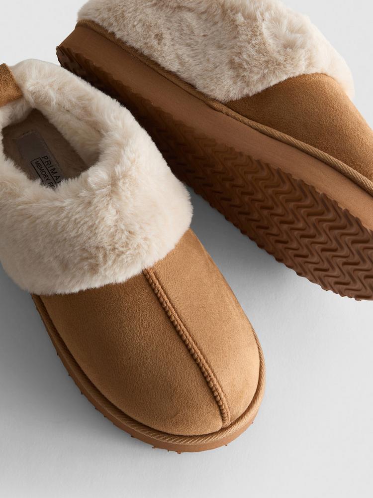Primark Faux Fur Trim Mule Slippers
