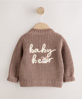 Brown Bear Knitted Embroidered Cardigan