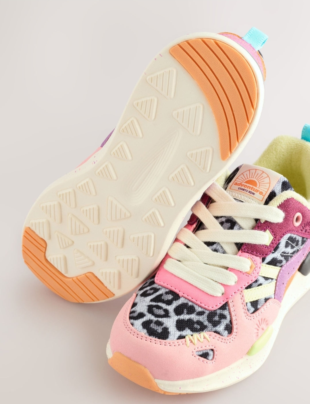 Bright Colourblock Lace-Up Trainers