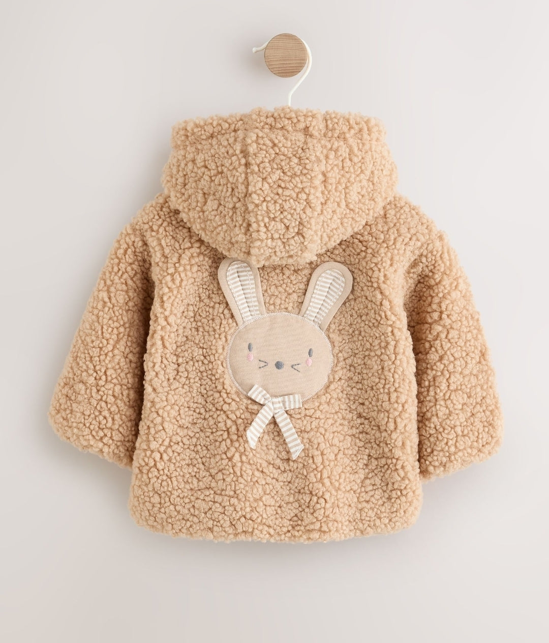Neutral Borg Bunny Embroidered
Back Popper Through Baby Jacket