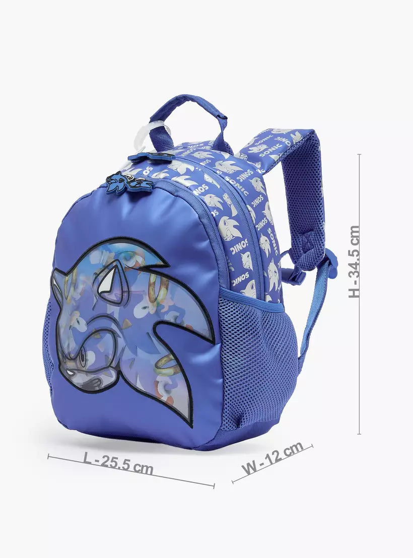 SEGA Sonic Print Backpack for Boys 14 inches