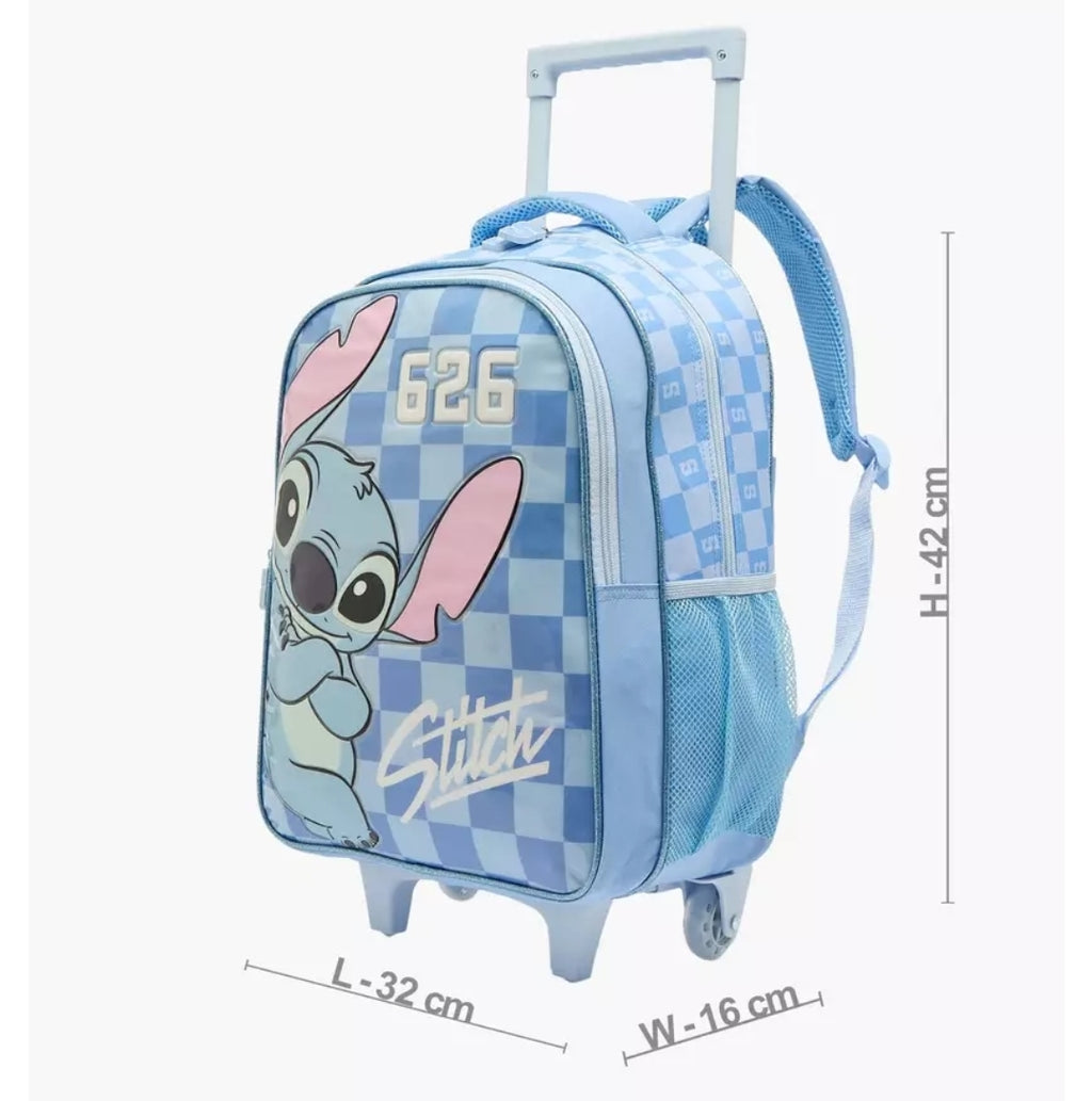 Disney Stitch Print 3-Piece School Trolley Bag Set 16 inches