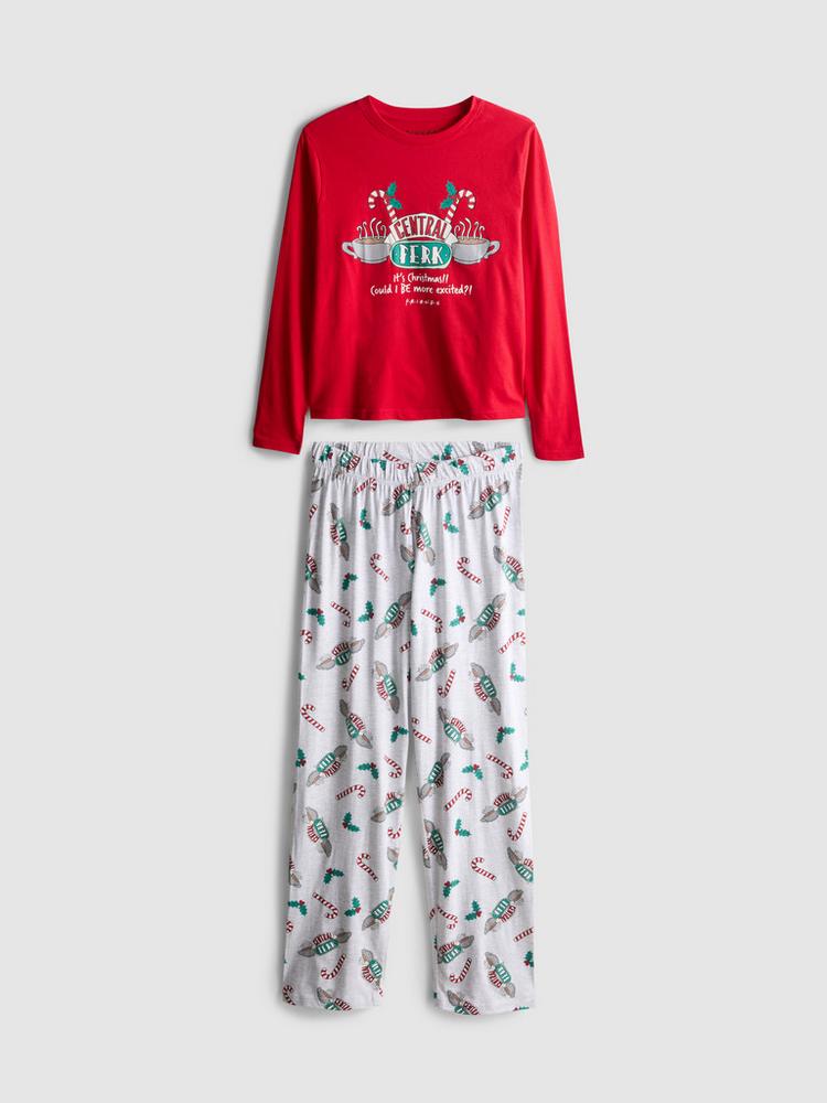 Primark Friends Pure Cotton Central Perk Christmas Long Pyjamas