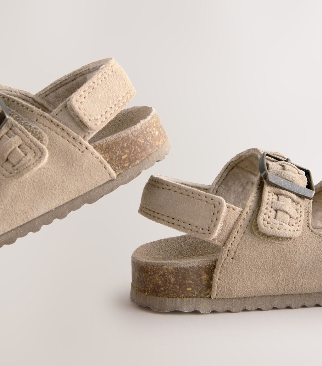 Stone Standard Fit (F) Double
Buckle Leather Sandals