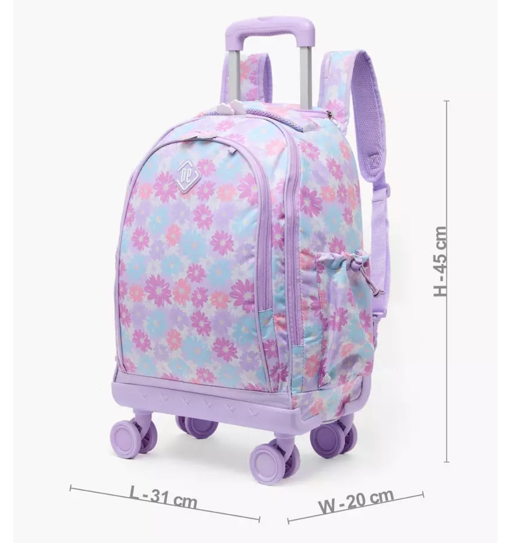 New Expressions Printed 3-Piece Trolley Backpack Set  18 inches