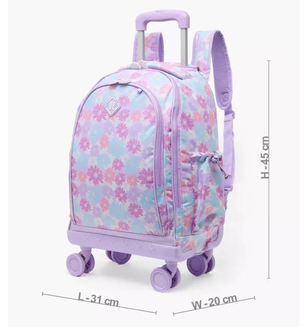 New Expressions Printed 3-Piece Trolley Backpack Set  18 inches