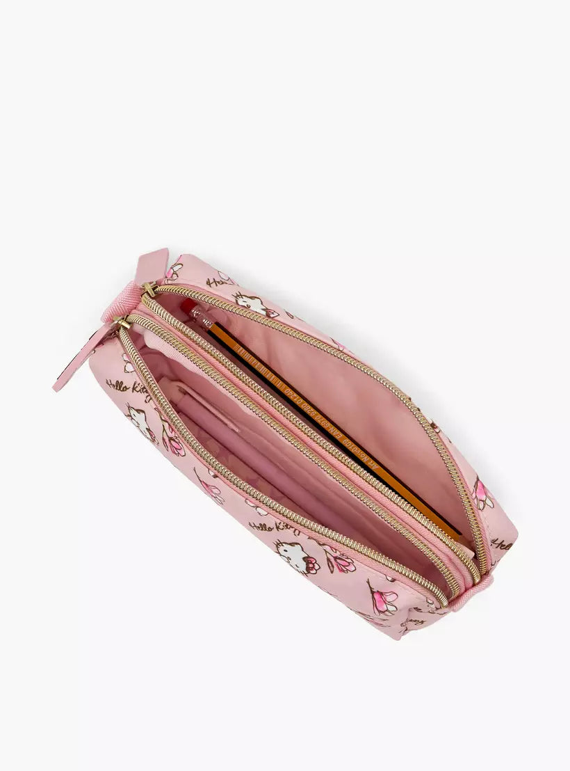 Sanrio Hello Kitty Print Pencil Pouch with 2 Compartment