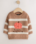 Neutral Pumpkin Halloween Knitted Crew Neck Jumper