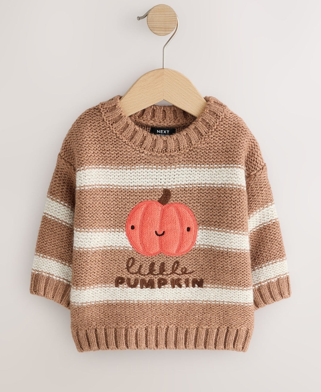 Neutral Pumpkin Halloween Knitted Crew Neck Jumper