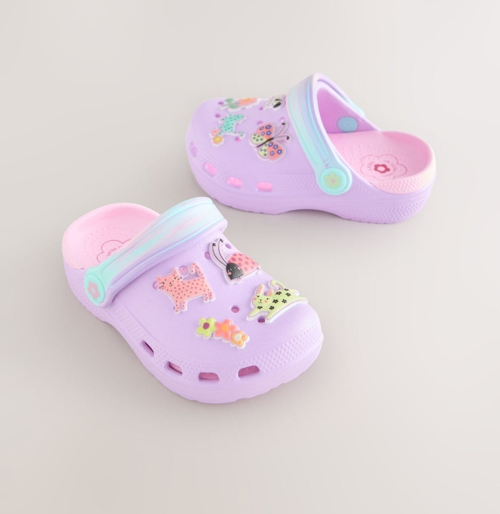 Lilac Purple Animal Character Clogs