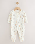 Neutral Animal Fleece Lined Two
Way Zip Baby Sleepsuit