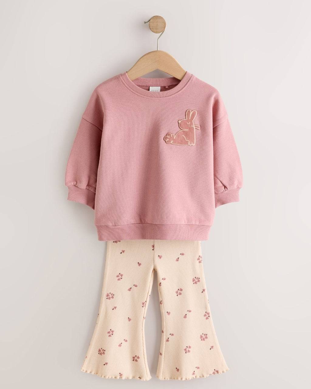 Pink Ditsy Pets Crew Neck
Sweatshirt and Flare Leggings Set
