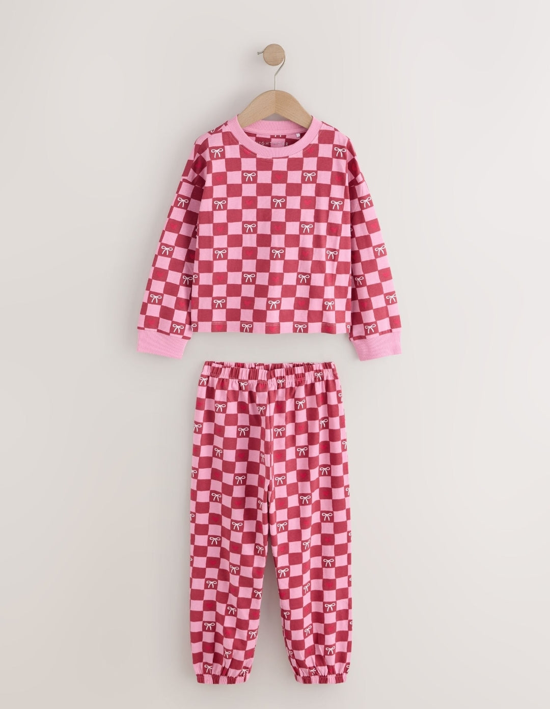 Pink/Brown Bow Jogger Pyjamas 3 Pack
