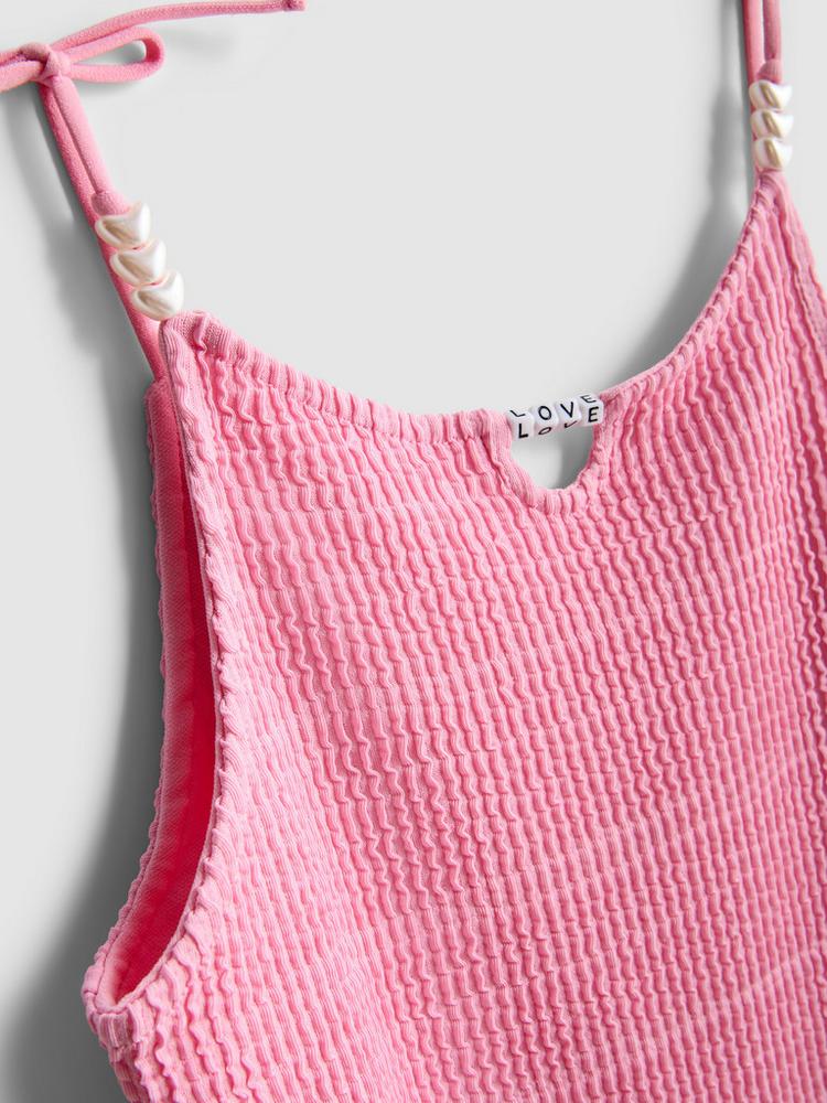 Textured Beaded Swimsuit