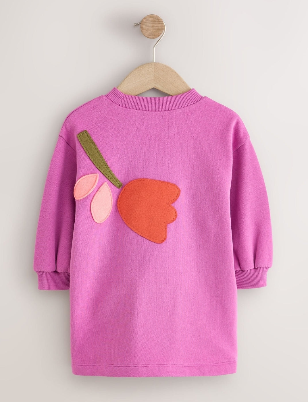 Purple Flowers Long Sleeve Sweat Dress