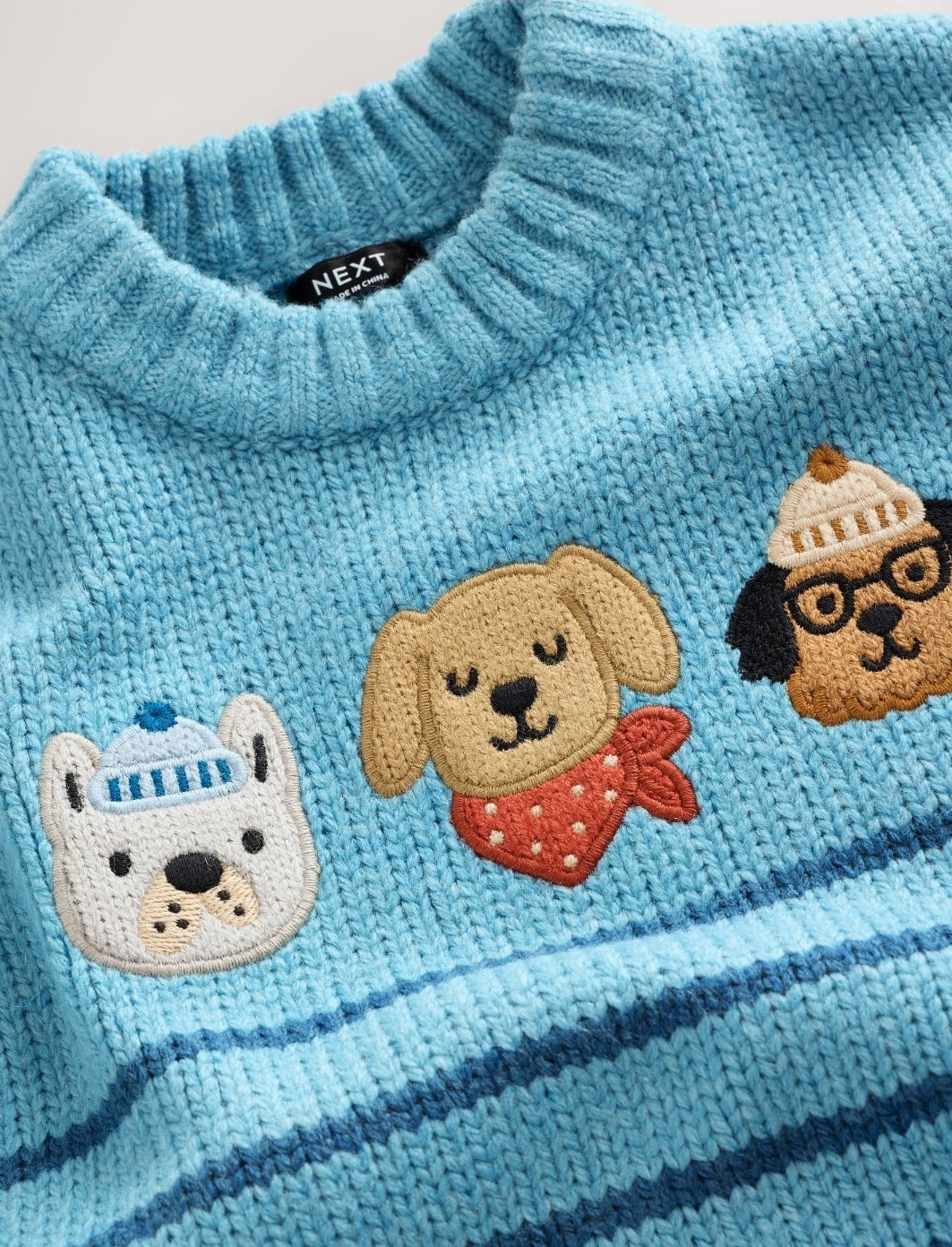 Blue Dogs Character Knitted Crew
Neck Jumper