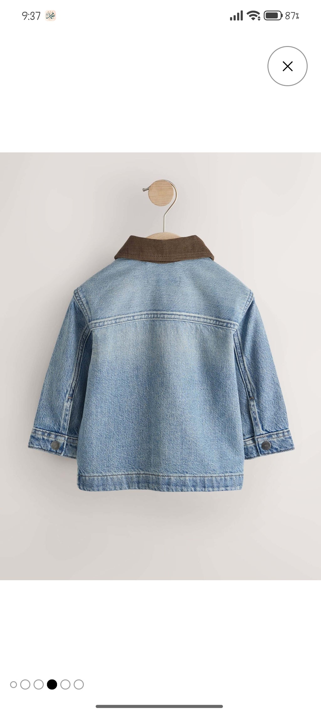 Blue Denim Long Sleeve Cord Collar Shirt